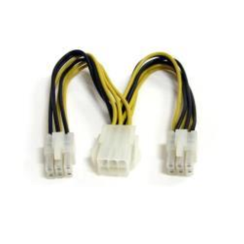 StarTech.com Cavo splitter alimentazione PCI Express 15 cm - Power splitter - Cavo alim. PCI 6 piedini (M) a Cavo alim. PCI 6 piedini (F) - 15 cm - giallo